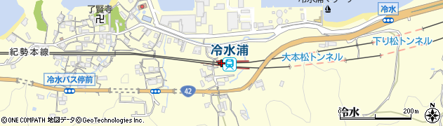 冷水浦駅周辺の地図