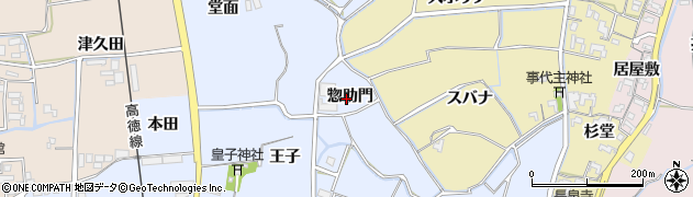 徳島県鳴門市大麻町市場（惣助門）周辺の地図