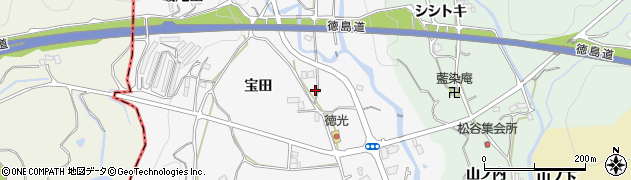 徳島県板野町（板野郡）黒谷（宝田）周辺の地図