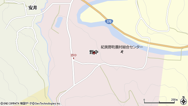 〒640-1235 和歌山県海草郡紀美野町野中の地図