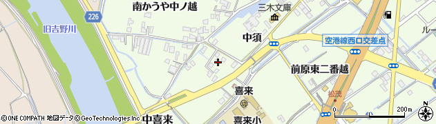 徳島県板野郡松茂町中喜来中須68周辺の地図