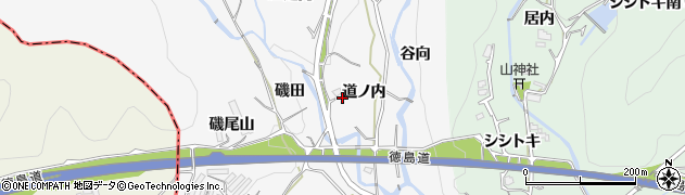 徳島県板野町（板野郡）黒谷（道ノ内）周辺の地図