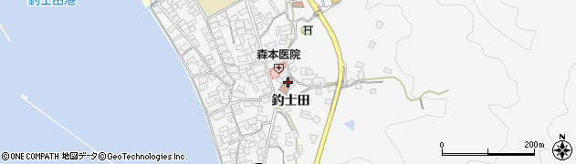 釣士田郵便局周辺の地図
