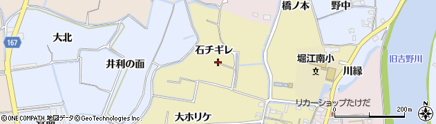 徳島県鳴門市大麻町西馬詰石チギレ周辺の地図