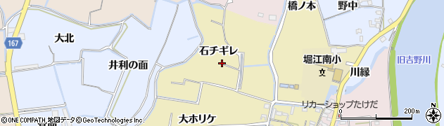 徳島県鳴門市大麻町西馬詰（石チギレ）周辺の地図