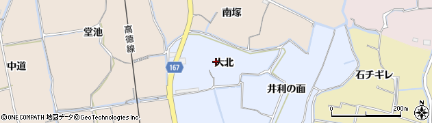 徳島県鳴門市大麻町市場（大北）周辺の地図
