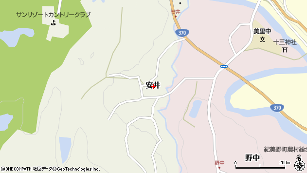 〒640-1234 和歌山県海草郡紀美野町安井の地図
