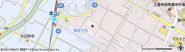 香川県三豊市豊中町本山甲722周辺の地図