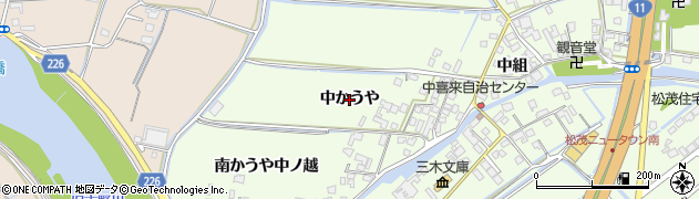 徳島県松茂町（板野郡）中喜来（中かうや）周辺の地図