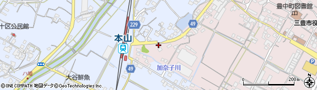 香川県三豊市豊中町本山甲705周辺の地図