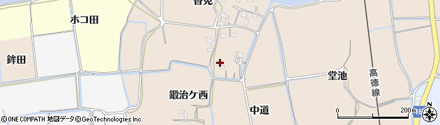 徳島県鳴門市大麻町三俣（鍛治ケ西）周辺の地図