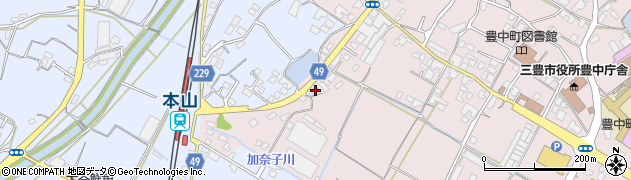 香川県三豊市豊中町本山甲689周辺の地図