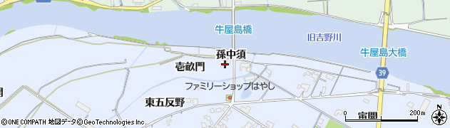 徳島県鳴門市大麻町東馬詰（壱畝門）周辺の地図