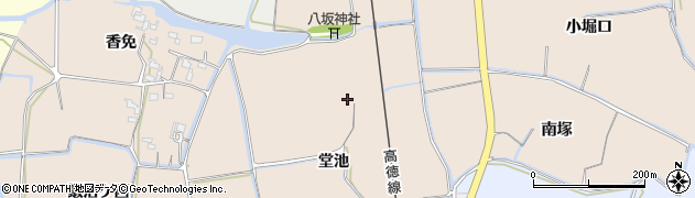 徳島県鳴門市大麻町三俣堂池周辺の地図