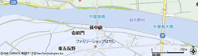 徳島県鳴門市大麻町東馬詰孫中須周辺の地図
