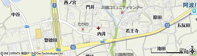 徳島県板野町（板野郡）川端（内井）周辺の地図