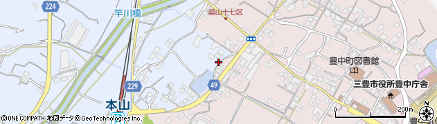香川県三豊市豊中町岡本1279-2周辺の地図