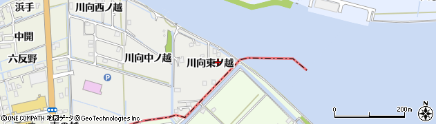 徳島県鳴門市大津町徳長川向東ノ越周辺の地図