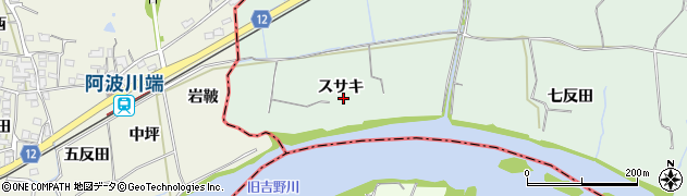 徳島県鳴門市大麻町桧（スサキ）周辺の地図