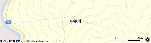 奈良県野迫川村（吉野郡）中津川周辺の地図