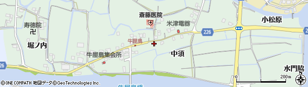徳島県鳴門市大麻町牛屋島（中須）周辺の地図