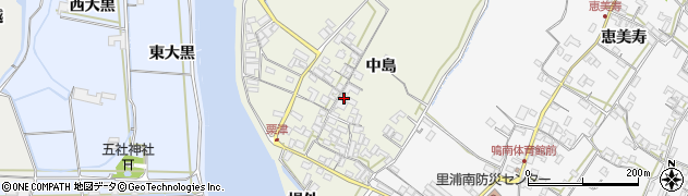 徳島県鳴門市里浦町粟津（中島）周辺の地図