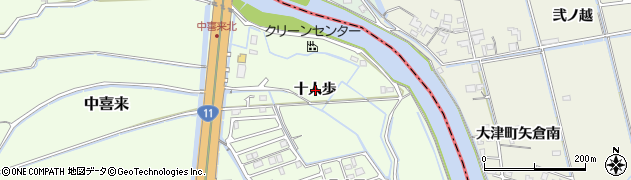 徳島県板野郡松茂町中喜来十人歩周辺の地図