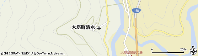 奈良県五條市大塔町清水周辺の地図