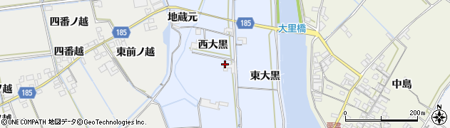 徳島県鳴門市大津町長江（西大黒）周辺の地図