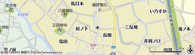 徳島県鳴門市大津町大幸（長畑）周辺の地図