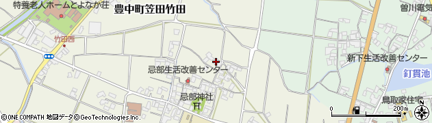 香川県三豊市豊中町笠田竹田199周辺の地図