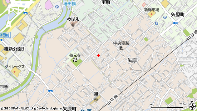 〒753-0861 山口県山口市矢原の地図