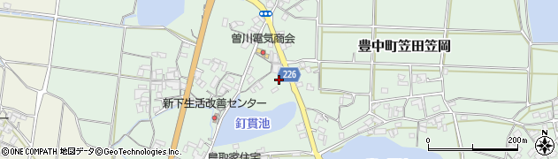 香川県三豊市豊中町笠田笠岡1713周辺の地図