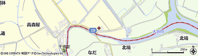 徳島県鳴門市大津町段関東の越周辺の地図