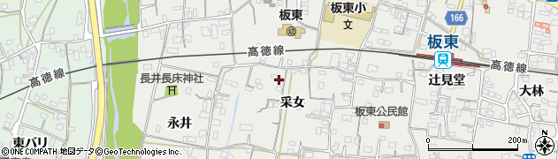 徳島県鳴門市大麻町板東（采女）周辺の地図