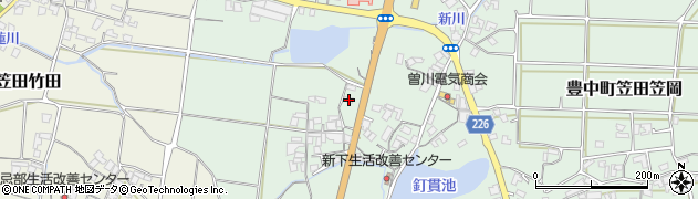香川県三豊市豊中町笠田笠岡1990周辺の地図