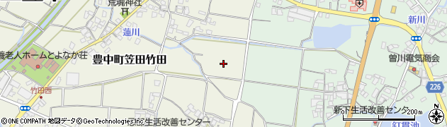 香川県三豊市豊中町笠田竹田周辺の地図