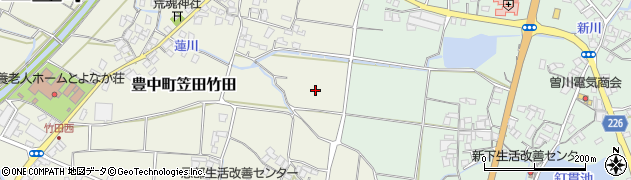 香川県三豊市豊中町笠田竹田周辺の地図