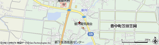 香川県三豊市豊中町笠田笠岡2114周辺の地図