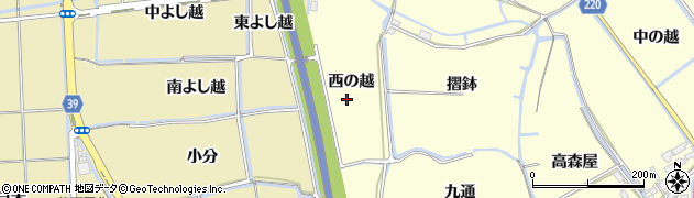 徳島県鳴門市大津町段関（西の越）周辺の地図