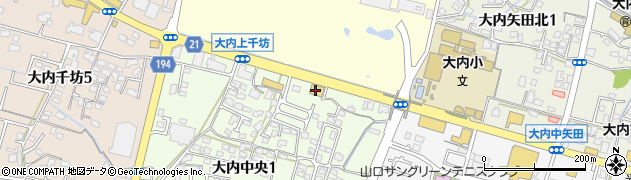 快活ＣＬＵＢ山口大内店周辺の地図