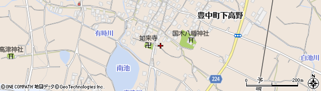 香川県三豊市豊中町下高野1394周辺の地図