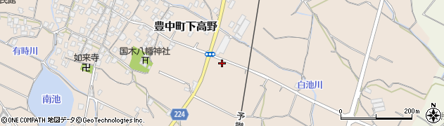 香川県三豊市豊中町下高野1333-1周辺の地図