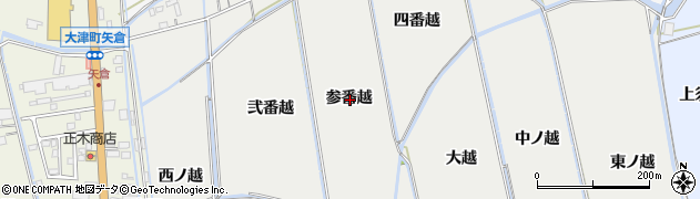 徳島県鳴門市大津町徳長参番越周辺の地図