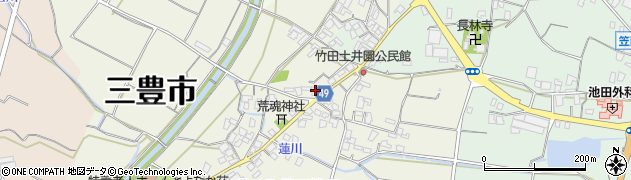 香川県三豊市豊中町笠田竹田1114周辺の地図