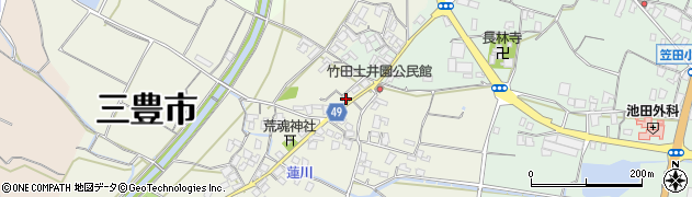 香川県三豊市豊中町笠田竹田1110周辺の地図