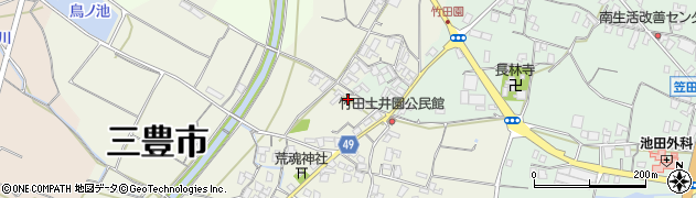 香川県三豊市豊中町笠田竹田1125周辺の地図