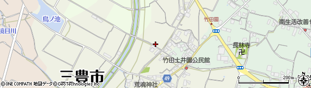 香川県三豊市豊中町笠田竹田1164周辺の地図