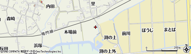 徳島県鳴門市大麻町姫田木場前周辺の地図