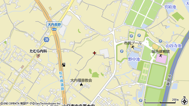 〒753-0211 山口県山口市大内長野の地図